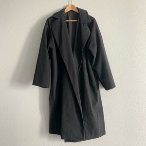 Gently used Long Black Coat - M